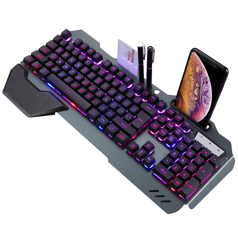 Gaming Keyboard RGB Backlight Phone Holder