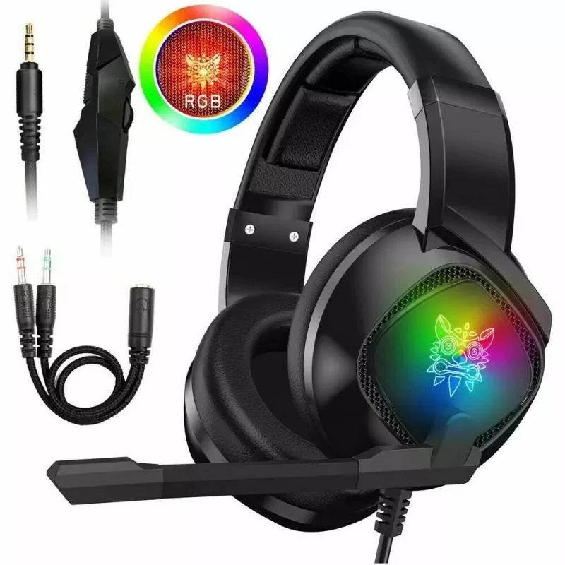 Gaming Headset With Noise Cancellation Microphone Volume Controller Tablet