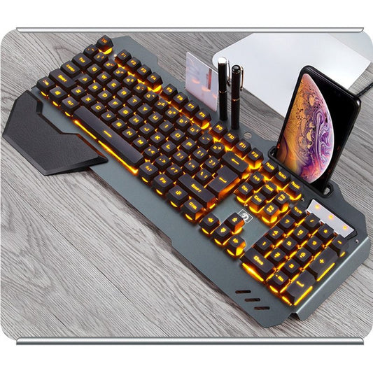 Gaming Keyboard RGB Backlight Phone Holder